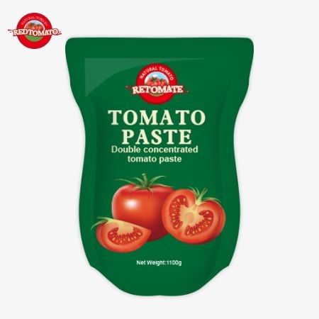 O saco de pasta de tomate de 1100g cumpre com os padrões ISO HACCP e BRC para preços de fábrica