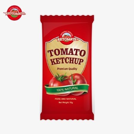 10 gramas de ketchup com um sabor doce e azedo e puro sabor natural