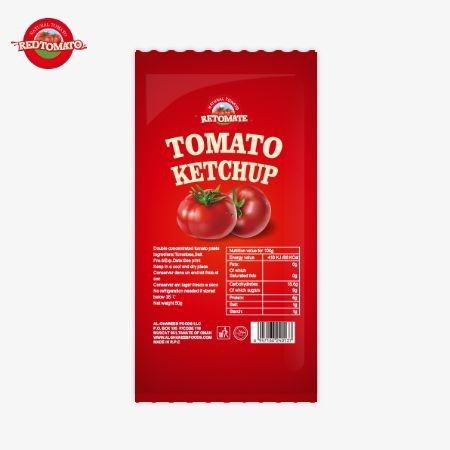 Saquete de ketchup de tomate de 30g com sabor natural puro ISO HACCP BRC e FDA Compliant
