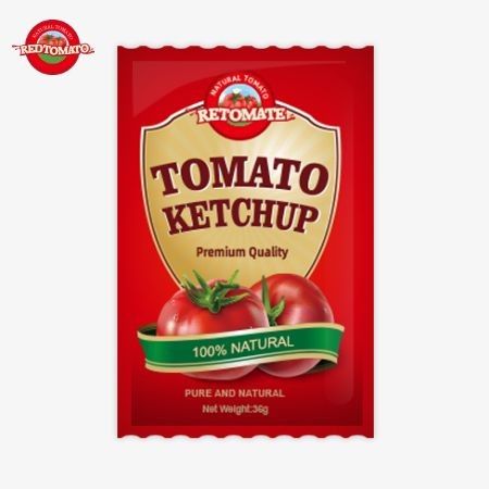 O sabor atende às normas ISO HACCP BRC e FDA 36g OEM Tomato Ketchup Sachet