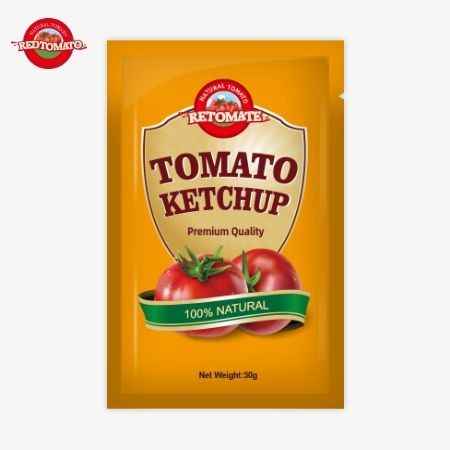 Preço da fábrica 50g Saquete de ketchup fornece uma embalagem conveniente e fácil de usar para um consumo agradável