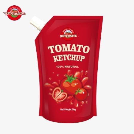 Certificado ISO 56g Sachet Ketchup sabor natural puro atende às normas internacionais de produção
