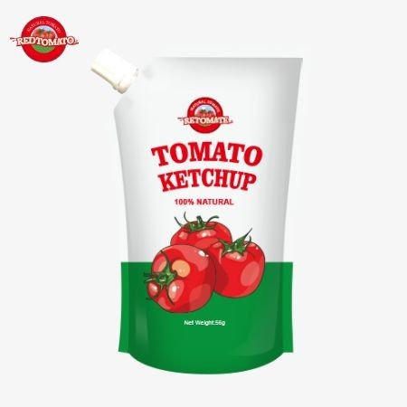 Saquetes de ketchup puros com sabor natural, de 56 g, norma ISO, conformes às normas internacionais de produção