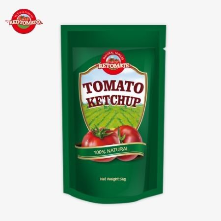 Sachet de ketchup de fábrica certificado pela ISO, 56g, oferece um sabor puro, natural doce e azedo
