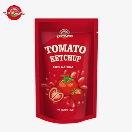 Produzimos sacolas de ketchup de 140 gramas que atendem aos padrões internacionais e estão disponíveis a preços de fábrica.