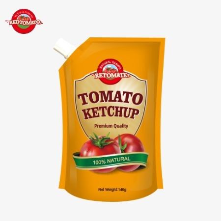 Produzimos bolsas de ketchup de 140 gramas que cumprem com os padrões internacionais e são oferecidas a preços de fábrica.