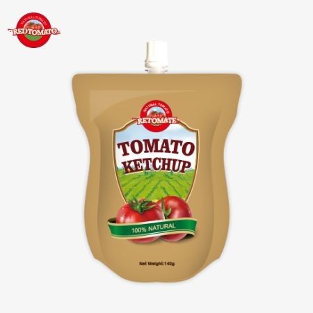Oferecemos saquetes de ketchup de 140 gramas que atendem aos padrões internacionais e estão disponíveis a preços de fábrica.