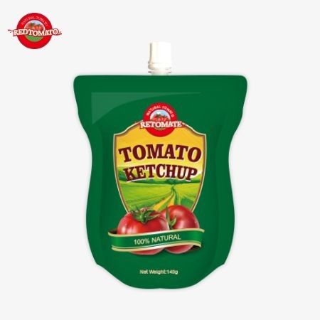 Oferecemos saquetes de ketchup de 140 gramas a preços de fábrica que atendem aos padrões internacionais e proporcionam conveniência
