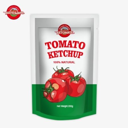 OEM 200g Sachet Ketchup com sabor natural puro, perfeito para a China preço da fábrica