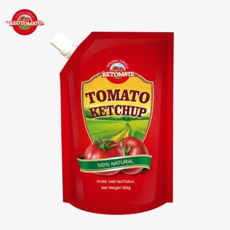 OEM 200g Sachet Ketchup com sabor natural puro, perfeito para a China preço da fábrica