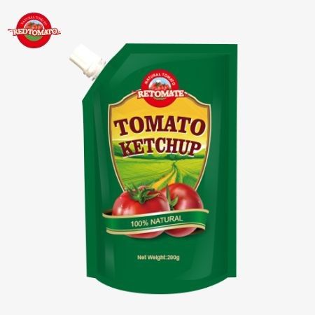 Produzimos saquetes de 200g de ketchup que atendem aos padrões internacionais e estão disponíveis a preços de fábrica.