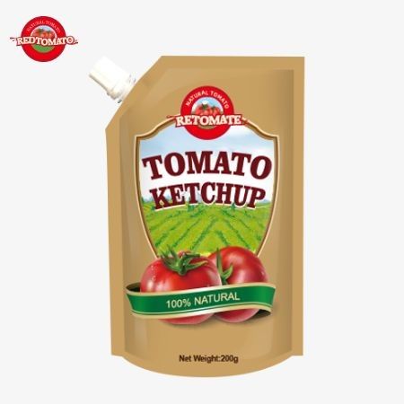 Produzimos saquetes de 200g de ketchup que atendem aos padrões internacionais e estão disponíveis a preços de fábrica.