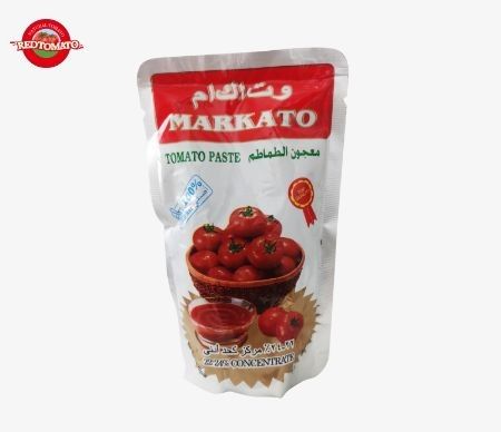 Bolsas de pasta de tomate de alta qualidade disponíveis em forma de pé, duplamente concentradas e com peso de 70 g