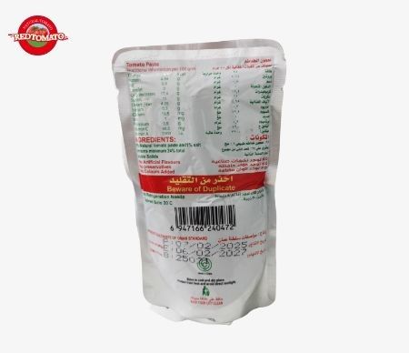 Bolsas de pasta de tomate de alta qualidade disponíveis em forma de pé, duplamente concentradas e com peso de 70 g