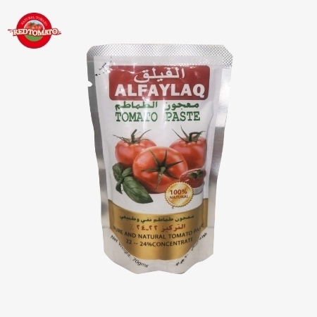 ALFAYLAQ Marca 70g Saquete de pasta de tomate em pé concentrada em Brix 22 ∼ 24%