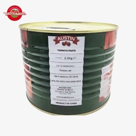 AUSTIN 2200g em lata de pasta de tomate com um Brix de 28 ∼ 30% disponível como nossa marca e com um serviço completo de marca e design de embalagem
