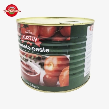 AUSTIN 2200g em lata de pasta de tomate com um Brix de 28 ∼ 30% disponível como nossa marca e com um serviço completo de marca e design de embalagem