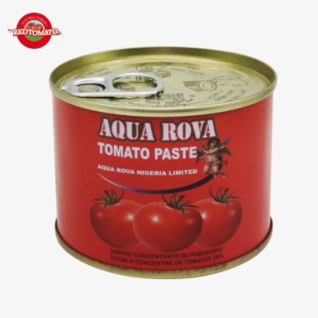 Pasta de tomate en conserva AQUA ROVA de 70g com Brix 28–30% Fornecer Marca e Design da Embalagem