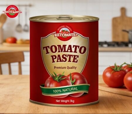 3 kg de pasta de tomate enlatada certificada pela ISO, HACCP, BRC e FDA para exportação internacional
