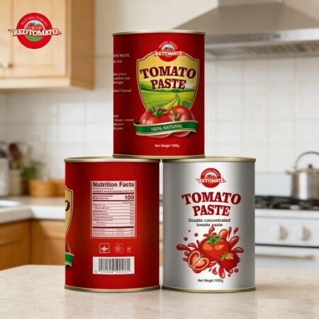 1000 g de pasta de tomate enlatada com sabor doce e azedo, certificada ISO, para melhorias na culinária
