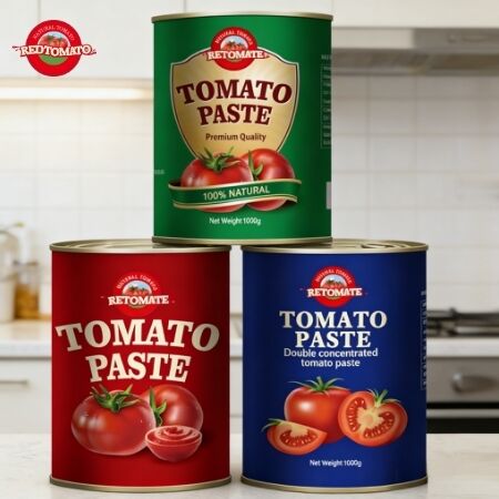 1000 g de pasta de tomate enlatada com 28-30% de Brix, certificada ISO HACCP BRC FDA