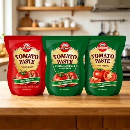 Bolsa de Stand Up 56g Dupla Pasta de Tomate Concentrada com Pureza de 28% a 100%