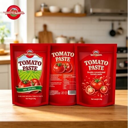 Pasta de Tomate Duplo Concentrado 80g Saco Stand-Up com 30-100% de pureza para cozinhar versátil
