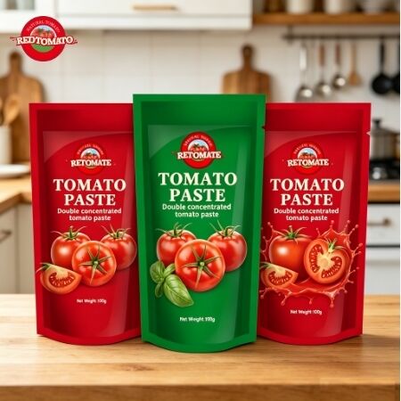 100 g de pasta de tomate em sachet, duplamente concentrada com 30% a 100% de pureza para cozinhar e temperar