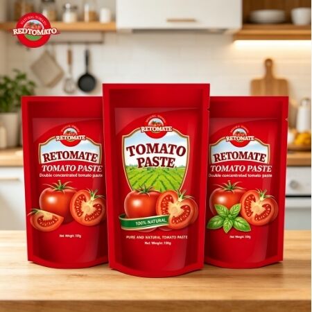 100g Bolsa Stand-Up Pasta de tomate de concentração tripla de alta pureza para cozimento versátil