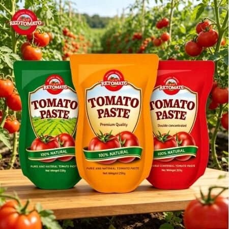 250g de pasta de tomate em sachet com 30%-100% de pureza e sabor doce