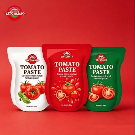 340 g pasta de tomate em saquete com concentração tripla e normas ISO HACCP BRC