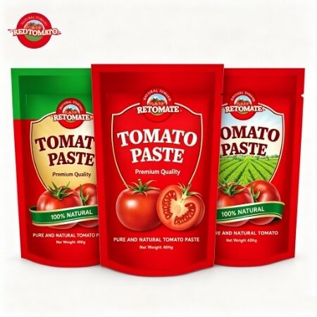 400g de pasta de tomate em sachet com 30%-100% de pureza, concentração tripla e certificação ISO, HACCP, BRC, FDA