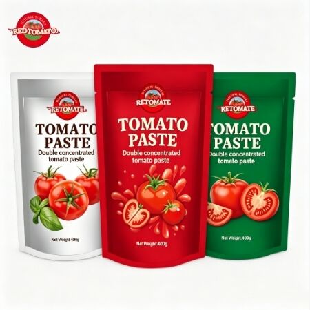 400g de pasta de tomate em saco de pé conveniente e 30%-100% pura para cozinhar versátil