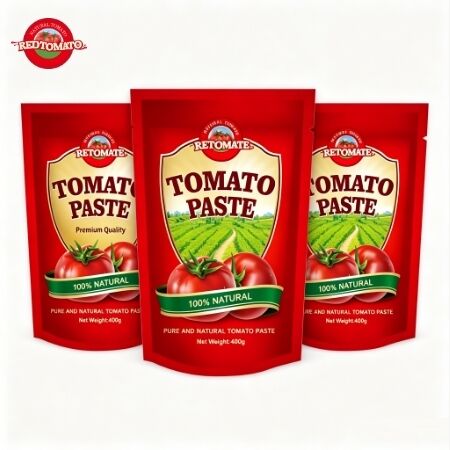 400g de pasta de tomate em sachê stand up com pureza de 30% a 100% para cozimento conveniente