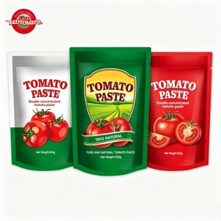 Pasta de tomate duplo concentrado em saquetes de 500 g para uso conveniente