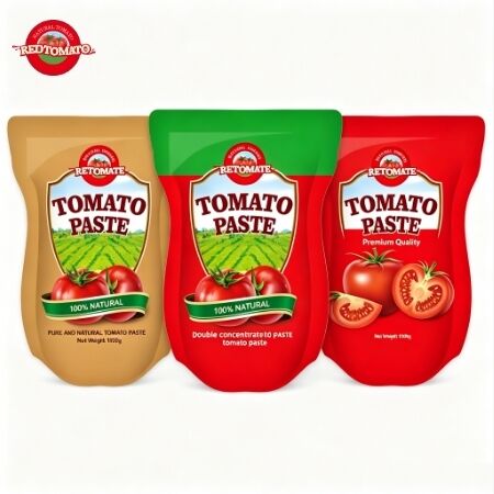 Pasta de tomate em sachê stand-up de 1100g com concentração tripla e padrões ISO HACCP BRC