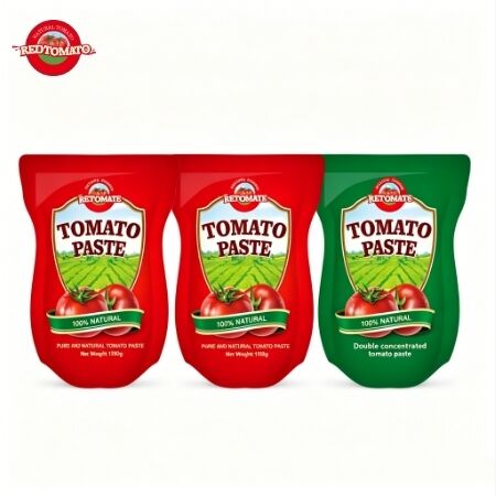 Pasta de tomate em sachê stand-up de 1100g com concentração tripla e padrões ISO HACCP BRC