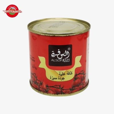 198g de pasta de tomate em lata, tapa dura e aberta