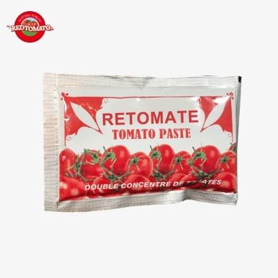 40 g de pasta de tomate plana em saquinho - Produtores chineses de pasta de tomate duplo concentrado OEM