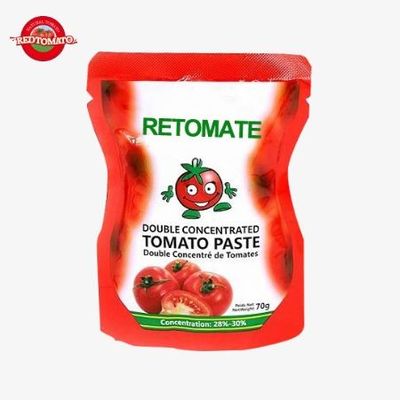 Fábrica chinesa de alta qualidade pasta de tomate conveniente em saquete 50g duplo concentrado