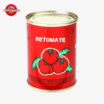 Pasta de tomate duplo concentrado enlatada 425 g tapa dura aberta por lata