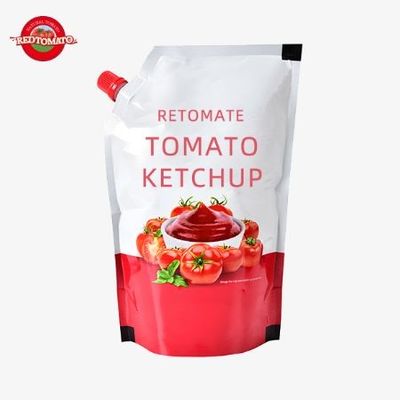 Tomate de sachet natural puro, conveniente saco de ketchup doce e azedo.