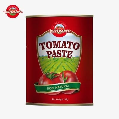 198 gramas de pasta de tomate enlatada produzida de acordo com as normas de produção ISO HACCP BRC e FDA