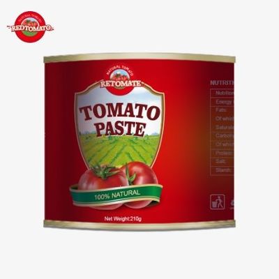 210 g de pasta de tomate enlatada é fabricada em conformidade com as normas de produção ISO HACCP BRC e FDA
