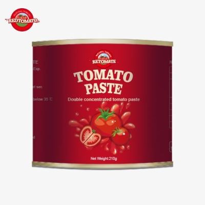 210g de pasta de tomate em lata está em conformidade com as normas de produção estabelecidas pela ISO HACCP BRC e FDA