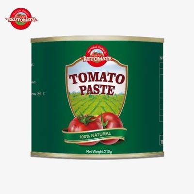 China Factory OEM 210g pasta de tomate de lata Os padrões de produção estabelecidos pela ISO HACCP e FDA