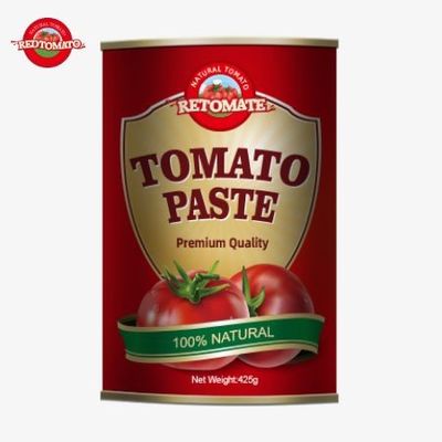 A fabricação de latas de pasta de tomate de 425 g está em conformidade com as normas internacionais estabelecidas pela ISO HACCP BRC e FDA