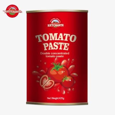 A pasta de tomate em lata de 425g Os padrões globais estabelecidos pela ISO HACCP BRC e FDA regulamentos