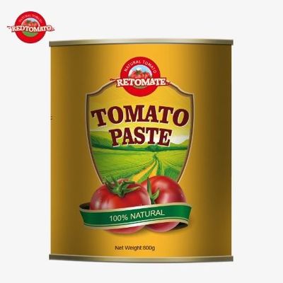 A nossa pasta de tomate em lata de 800g cumpre os padrões internacionais de qualidade ISO HACCP BRC e FDA