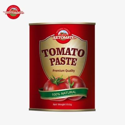 Tomate feito na China 28/30% Brix 850g Concentrado Pasta de tomate de alta qualidade